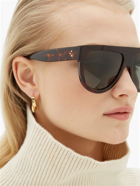 celine flat top sunglasses tortoise.